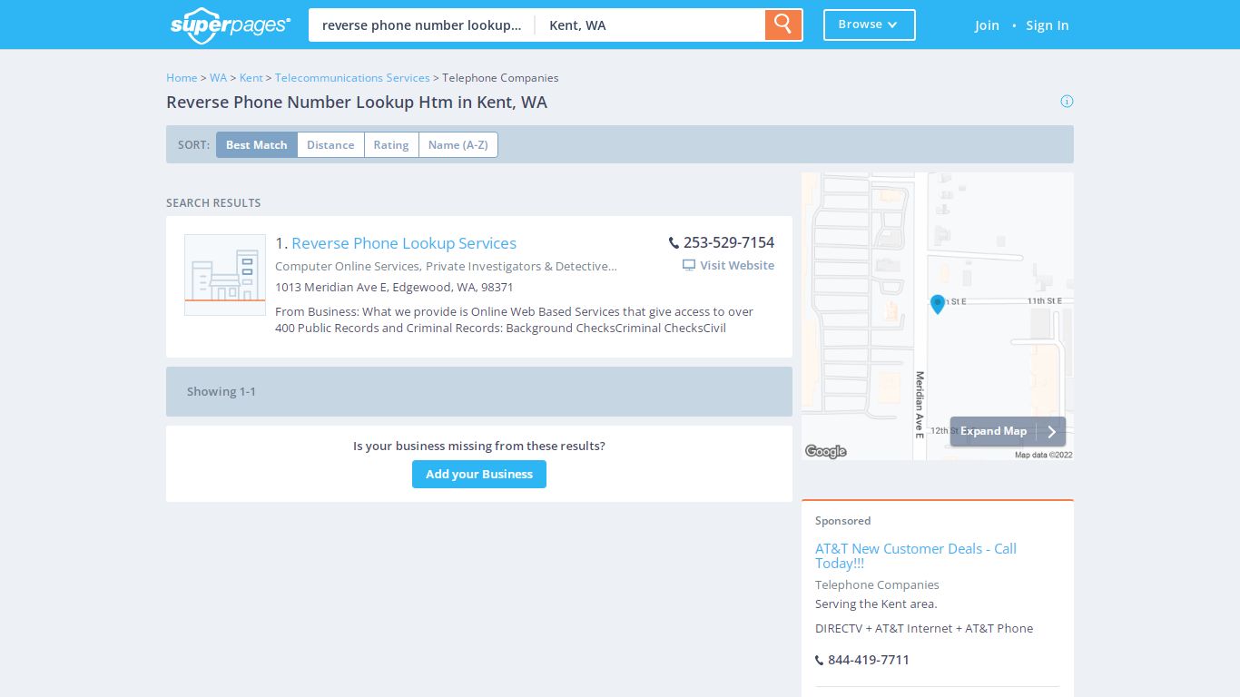 Reverse Phone Number Lookup Htm in Kent, WA | superpages.com